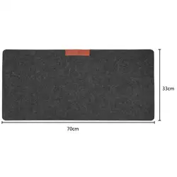 Large Wool Felt Desk Mat - Modern Office Table & Keyboard Mouse Pad for Laptops & Gaming - 700x330mm (Grey)