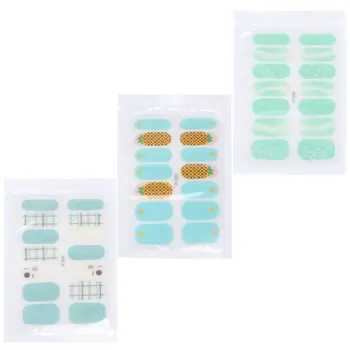 

3Pcs Nail Sticker Fake Nails Full Cover Nail False Nail Fake Nail Sticker Nail Patch (Assorted Color 1)