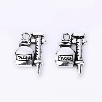 

Ancient Silver Syringe Potion Charm Suitable Making Necklace Bracelet Earring Jewelry Accessory Fashion Medical Research Gifts
