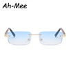 Wooden Rimless Sunglasses Women Men Vintage Rectangle Wood Sun Glasses UV400 Driving Eyewear Frameless Gradient Square Shades ► Photo 3/6