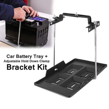 

Set Battery tray Clamp Black+silver Metal+plastic Accessories Holder Bracket
