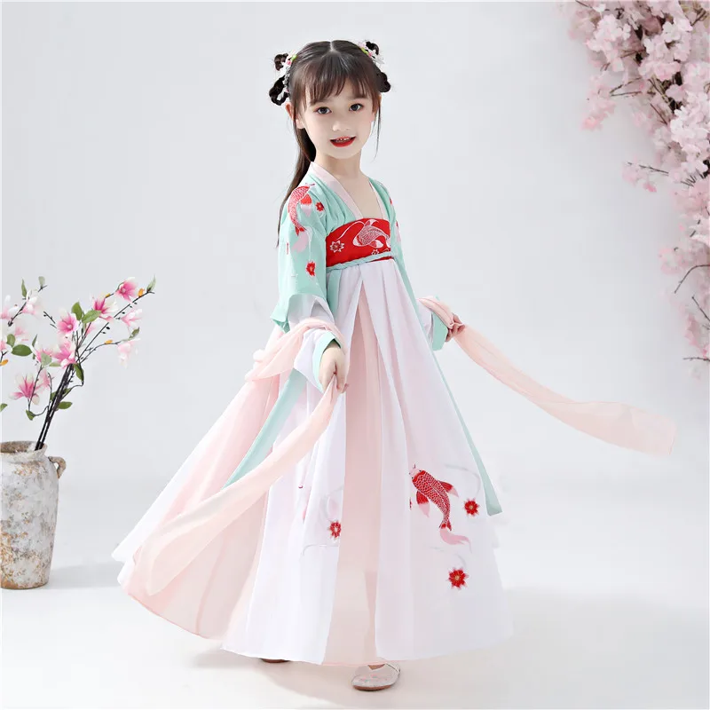10 Hanfu/платье феи для девочек; традиционная китайская Классическая Одежда для танцев; праздничный наряд; платье для фотосъемки в народном стиле ретро - Цвет: 10