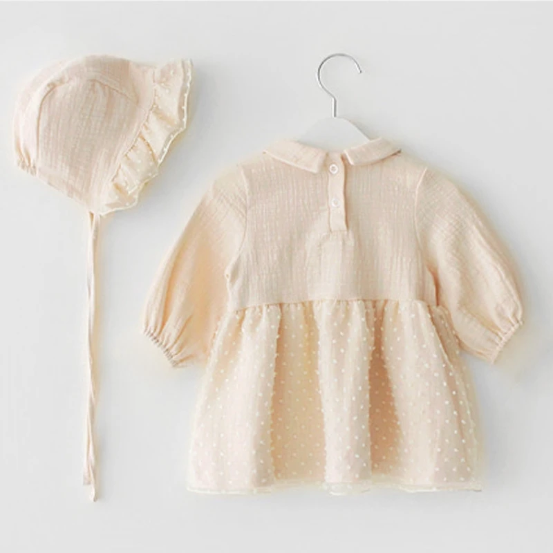 Комплект ползунков Lengan Panjang+ Topi Bahan Katun untuk Perempuan