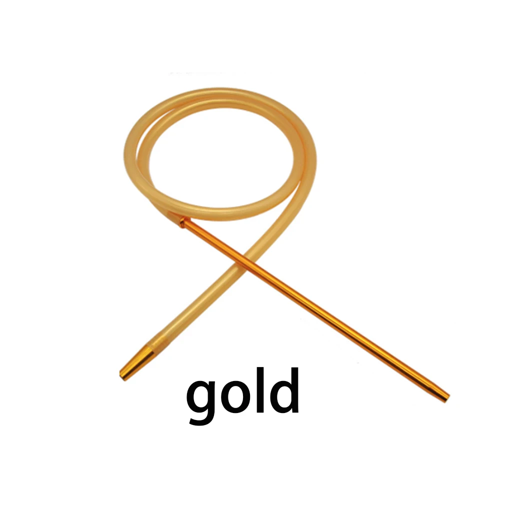 1.9m gold Горячая 1,8 м арабский кальян силиконовая солома алюминиевый сплав шланг с пружинной трубкой ручка кальян аксессуары Прямая поставка - Цвет: 1.9m gold