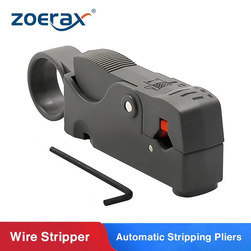 Coax Cable Stripper 2 Blades Stripping Pliers Wire Stripper Cutter Tool Stripping Length Adjustable