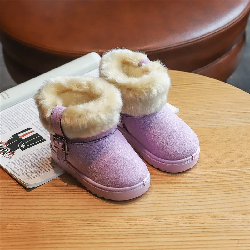 SZ164Purple Детские ботинки; модная зимняя обувь; утепленные ботильоны для маленьких мальчиков и девочек; спортивная обувь для бега; теплые детские кроссовки; SZ164 - Цвет: SZ164Purple