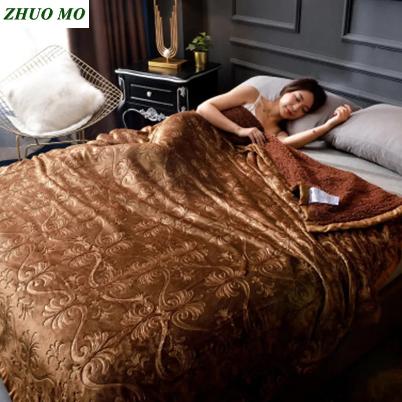ZHUO MO coffee, 200*220 см, большой размер, вес, одеяла, 5 цветов, Стёганое одеяло, зимние супер мягкие свадебные простыни, одеяло, теплое покрывало