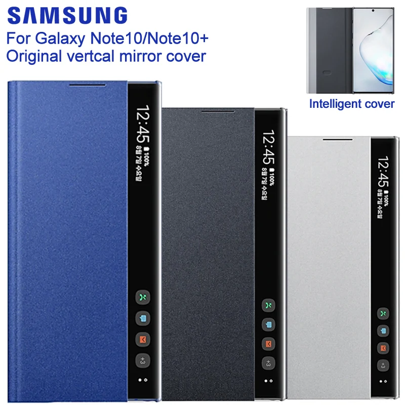 Original Samsung Mirror Cover Clear View Phone Case For Galaxy Note 10+ Note10 PLUS 10 5G X Rouse Slim Flip | Мобильные телефоны и
