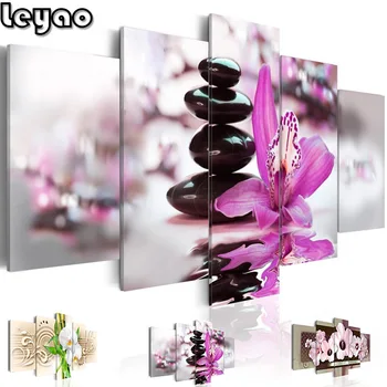 

5d Diamond Painting Pieces Stone Light Purple Butterfly Orchid Flower Full Square Round 3d Diamond Embroidery Diamond Mosaic