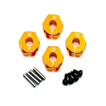 

5mm Hexagon Wheel Seat Coupler With Pins Nut Aluminium Alloy Upgrade Parts Combiner For 1:10 RC Car Crawler Traxas TRX-4