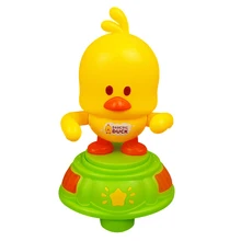 Новая электрическая маленькая утка игрушка Танцующая музыка Вращение с светодиодный светильник для детей