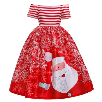

PatPat Beautiful Christmas Santa Snowflake Allover Print Sleeveless Party Dress Kid Girl Party Elk Blue Cheongsam Costume Party