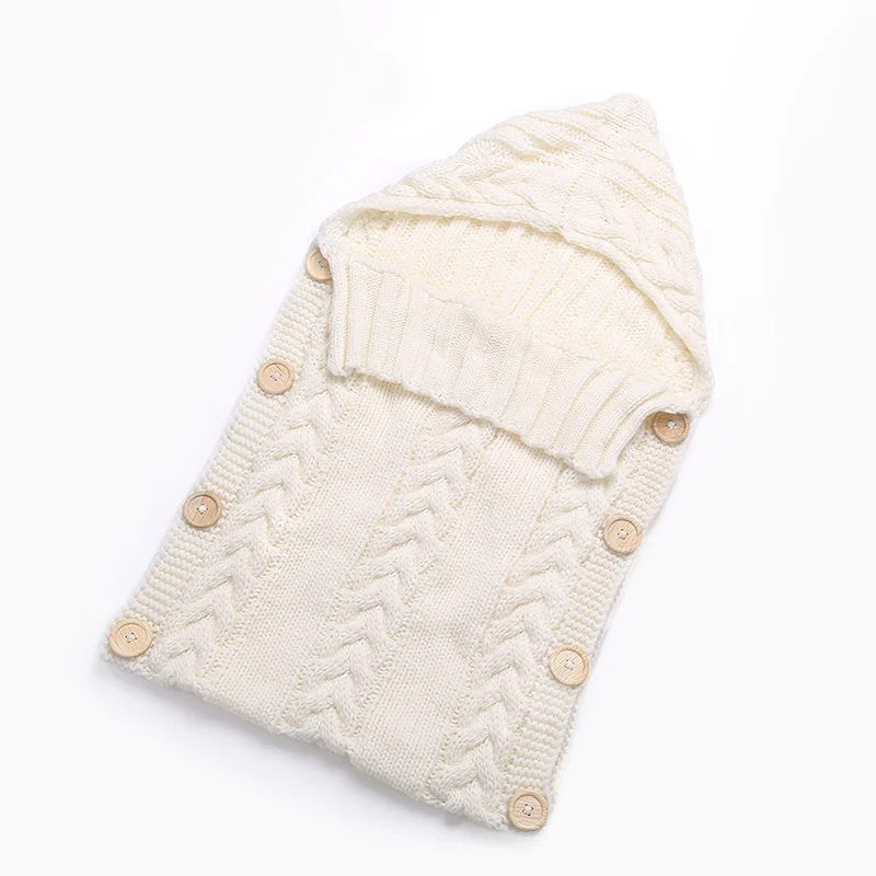 Милое детское одеяло для младенца, детское мягкое теплое шерстяное пеленание с кроликом, Хлопковое трикотажное детское белье для коляски, одеяла, банное полотенце для новорожденных - Цвет: white sleeping bag