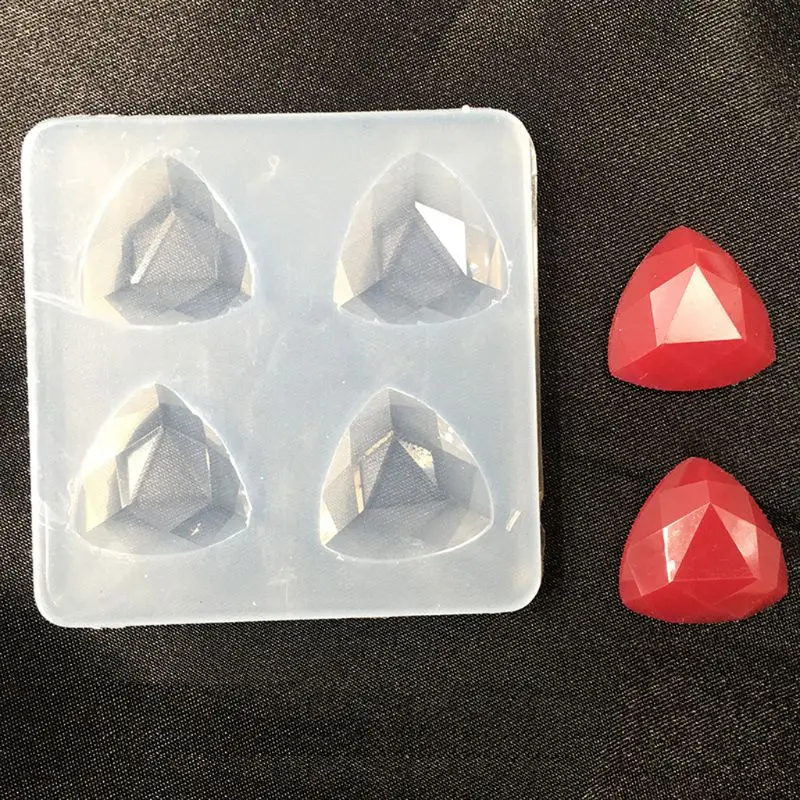 DIY Gemstone Epoxy Resin Mold Round Oval Heart Square Stone Pendant Mold Jewelry Tools