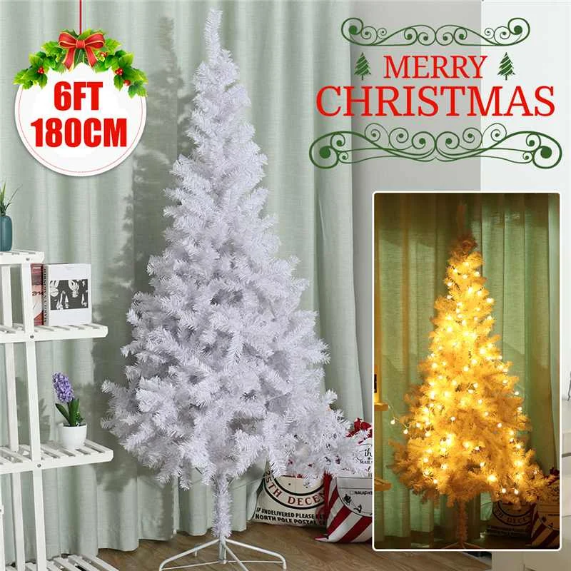 

New 1.8M/6FT DIY Christmas Tree New Year Gift Flocking Christmas Tree Snowflake Tree Christmas Family Hotel Mall Decoration