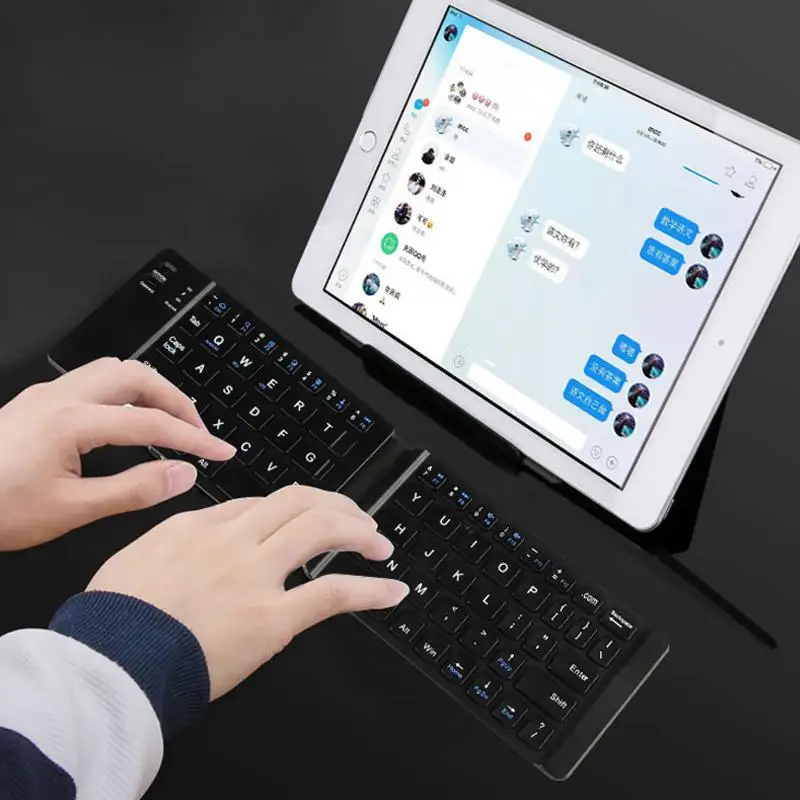 Складная BT беспроводная клавиатура для IOS/Android/Windows Bluetooth клавиатура портативная тонкая Bluetooth складная клавиатура R25