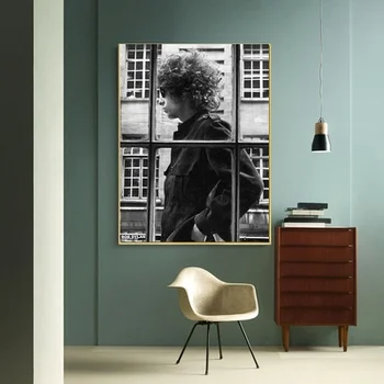 

Vintage Black and White Bob Dylan Singer Canvas Poster Print Home Decor Picture No Frame