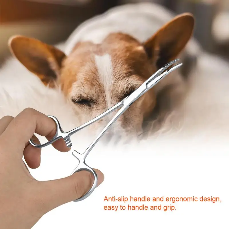 Pet Cat Dog Tweezers Hemostasis and Hair Removal Ear Cleaning Tweezers Needle for Pet Hair Cleaning Ear