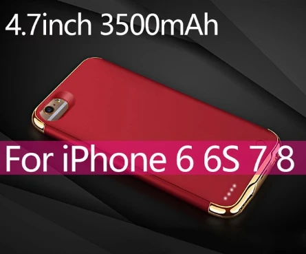 3500/4000 мА/ч, Батарея Зарядное устройство чехол для iPhone 6 6s 7 8 Мощность банковская карта чехол внешнее резервное зарядное устройство чехол для iPhone 6 6s 7 8 plus - Color: 6 6s 7 8 Red