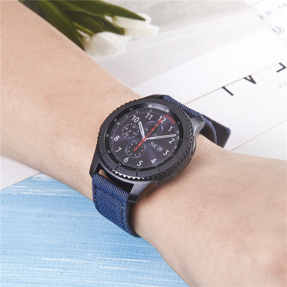 20 мм 22 мм холщовый ремешок для часов Galaxy Watch 46 мм нейлоновый кожаный быстросъемный ремешок для часов Galaxy Watch Active gear S3 полосы