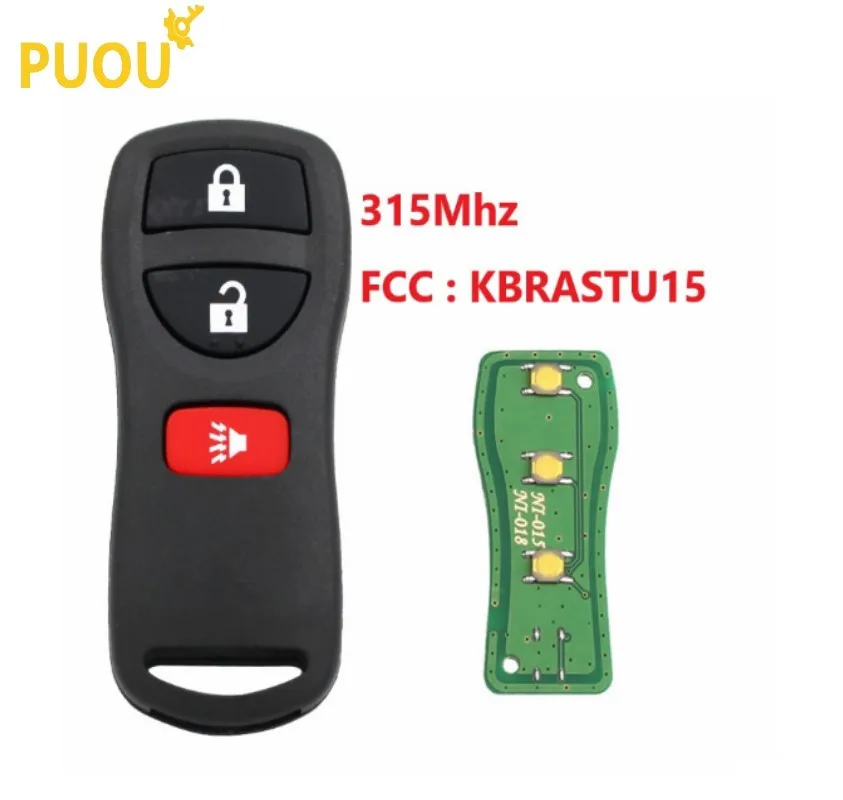 3 кнопки 315 МГц KBRASTU15 пульт дистанционного ключа для Infiniti для Nissan Armada Frontier Murano Pathfinder Quest Titan Xterra 2002-2007