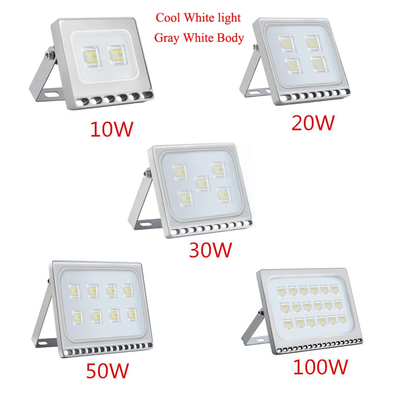 Водонепроницаемый светодиодный прожектор 10 Вт 20 Вт 30 Вт 50 Вт 100 Вт IP65 220 в 240 В Светодиодный прожектор Refletor Наружное освещение Настенный светильник прожектор - Испускаемый цвет: Cool White - White