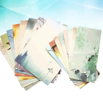 

6 Sets Chinese Style Printing Envelope and Letter Set Papers Beautiful Pattern Envelopes Writing Stationery Envelope Set Random