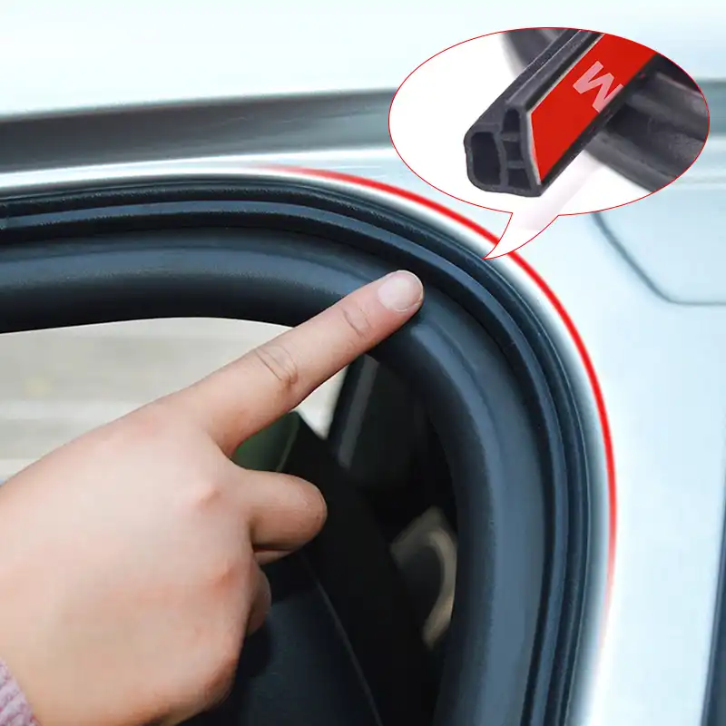 2 Pack 5M Car Door Seal Strip - D-type Rubber Weatherstrip For Soundproofing & Weather Protection