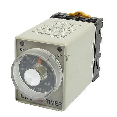 

AH3-3 380VAC Power On 0-6Min. 6 Minutes Delay Timer Time Relay + Black Base