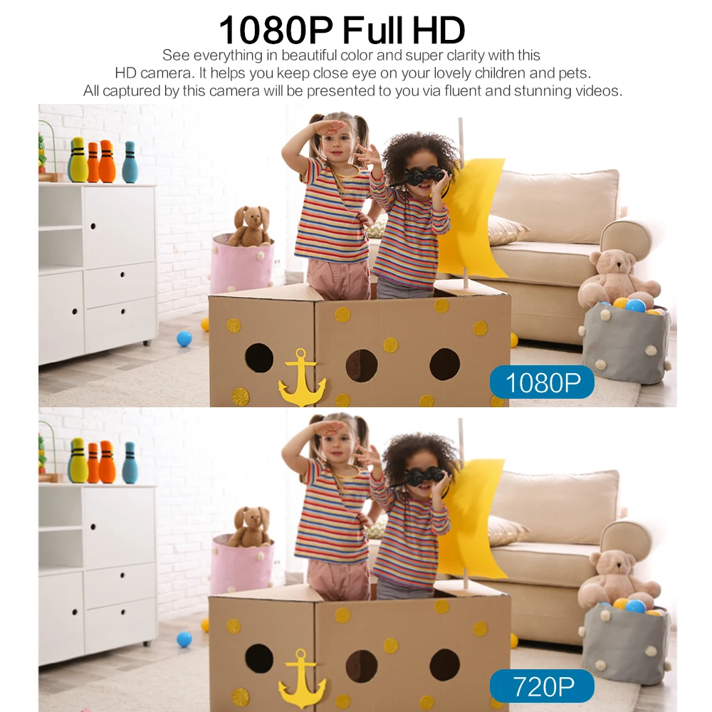 Mini Câmera ip sem Fio com Detecção de Movimento Vigilância em Tempo Real Gravação de Vídeo Loop Câmera Secreta Wi-fi Usb hd 1080p Casa Inteligente - Image 4