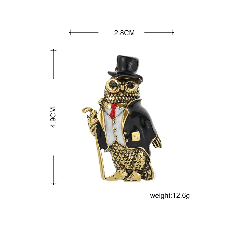 Blucome Vintage Nighthawk Owls Birds Animals Brooches For Women Pins Gentleman Dress Hat Decoration Suit Corsage Pin Collar Clip