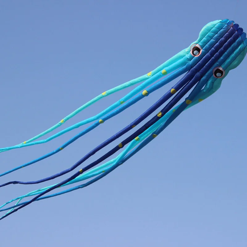 High Quality 15m Crystal Octopus Kite Soft Inflatable Kite Animal Kite Tear Proof Adult High Quality Outdoor Sports Flying Tool 15m 3d octopus inflatable soft kite 5 color umbrella cloth performance competition kite tear proof cometa easy to fly