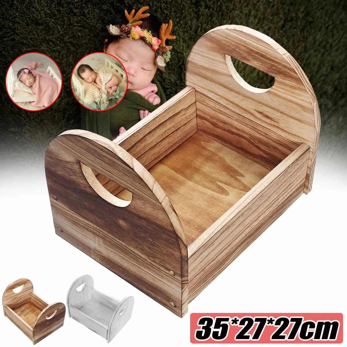 Newborn Photography Props Baby Posing Wooden Bed Newborn Infantil Props Baby Photography Studio Infant Photoshoot Accessories