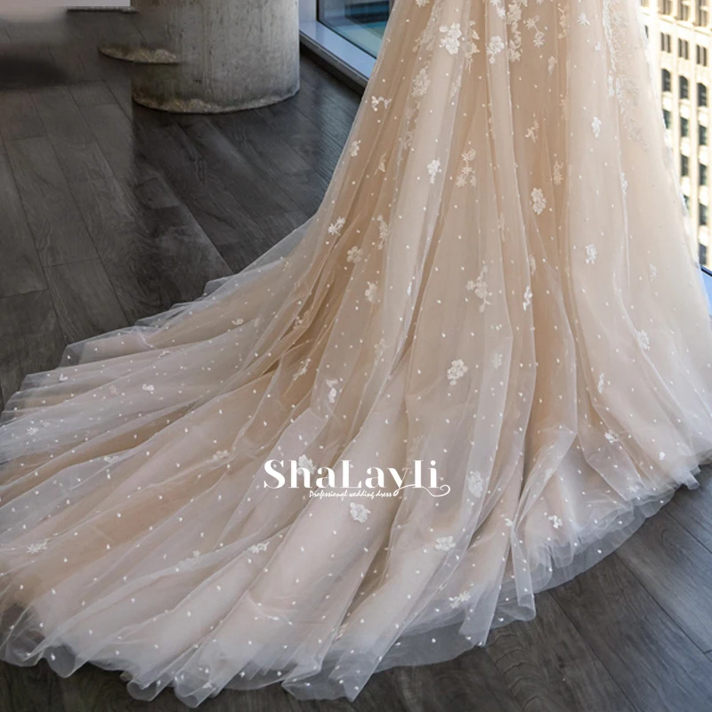 Vintage Wedding Dress Lace Appliques With 2 In 1  Gowns Detachable Bride Dresses Luxury V-neck Full Sleeve Custom Made Button