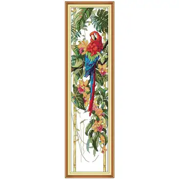 

This scarlet macaw painting counted printed on the canvas 11CT 14CT DIY kit Chinese Cross Stitch embroidery needlework Sets