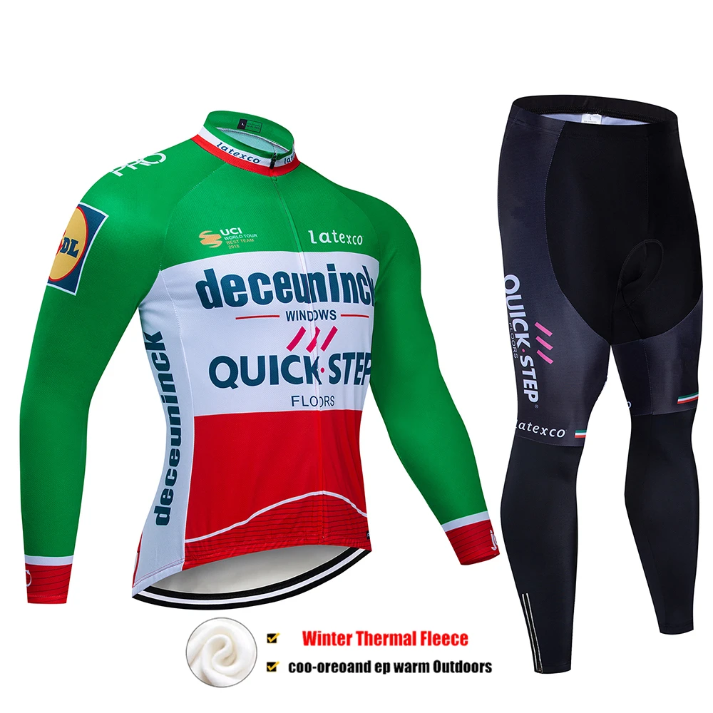 2 Новинка, комплект зимней одежды для велоспорта QUICK STEP Pro Team, одежда для велоспорта из бельгийского материала, Мужская одежда для велоспорта Go Pro, теплая флисовая одежда для велоспорта - Цвет: 2