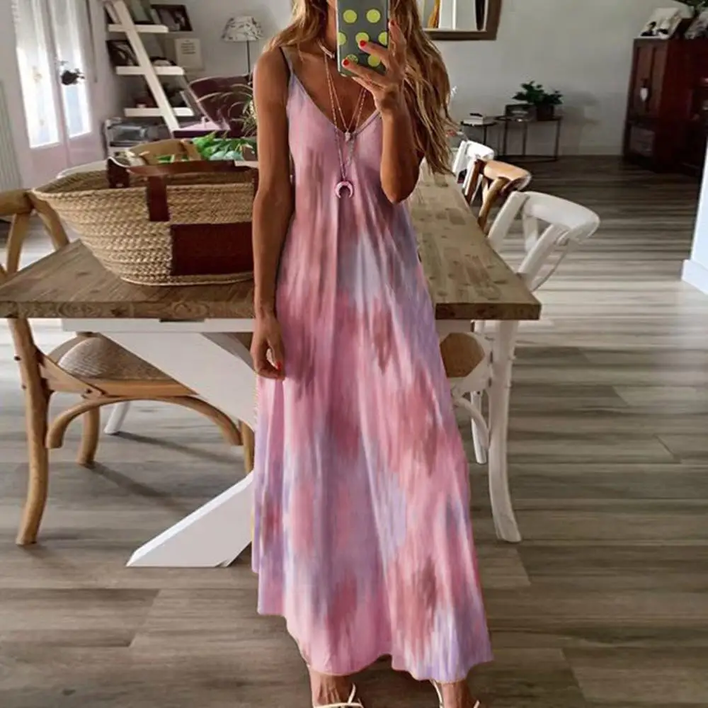 US$ 24.96 - Casual Women Robe Sexy Maxi Dress Summer Sleeveless V -Neck ...