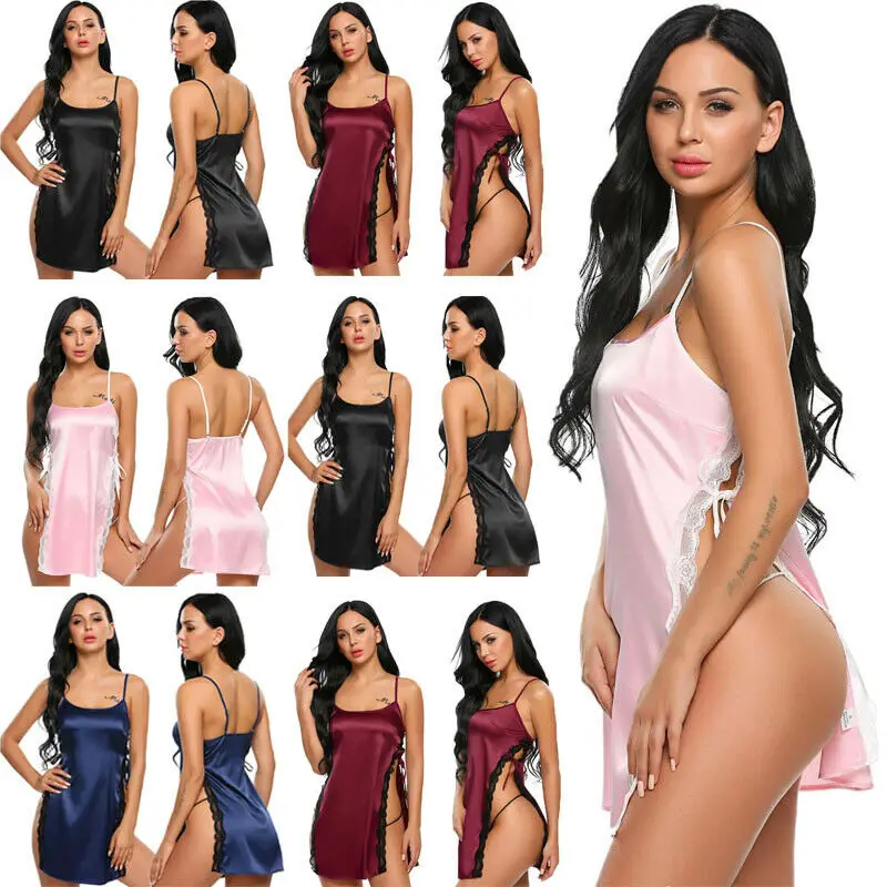 Новинка сексуальное женское белье шелковое кружевное платье Babydoll ночная рубашка