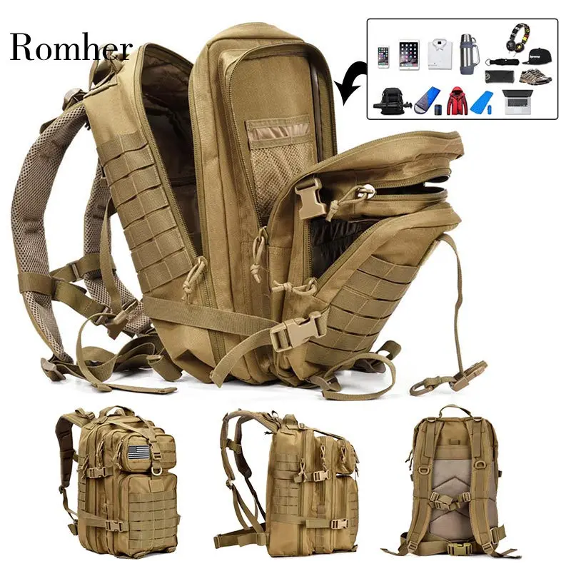 

50L Capacity Men Army Military Tactical Large Backpack Waterproof Outdoor Sport Hiking Camping Hunting 3D Rucksack Bags For Men