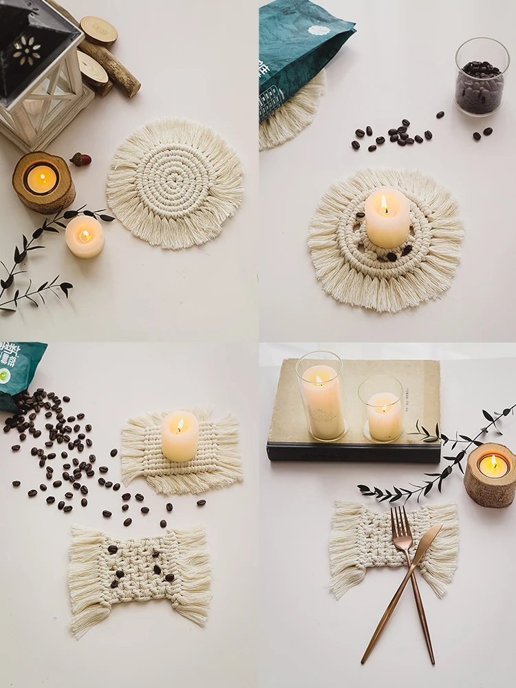 

Casual Photography Props Fringe Fabric Tassel Lace Pad Photo Fotografia Background Decorations Shooting for Coffee Tea Cosmetic