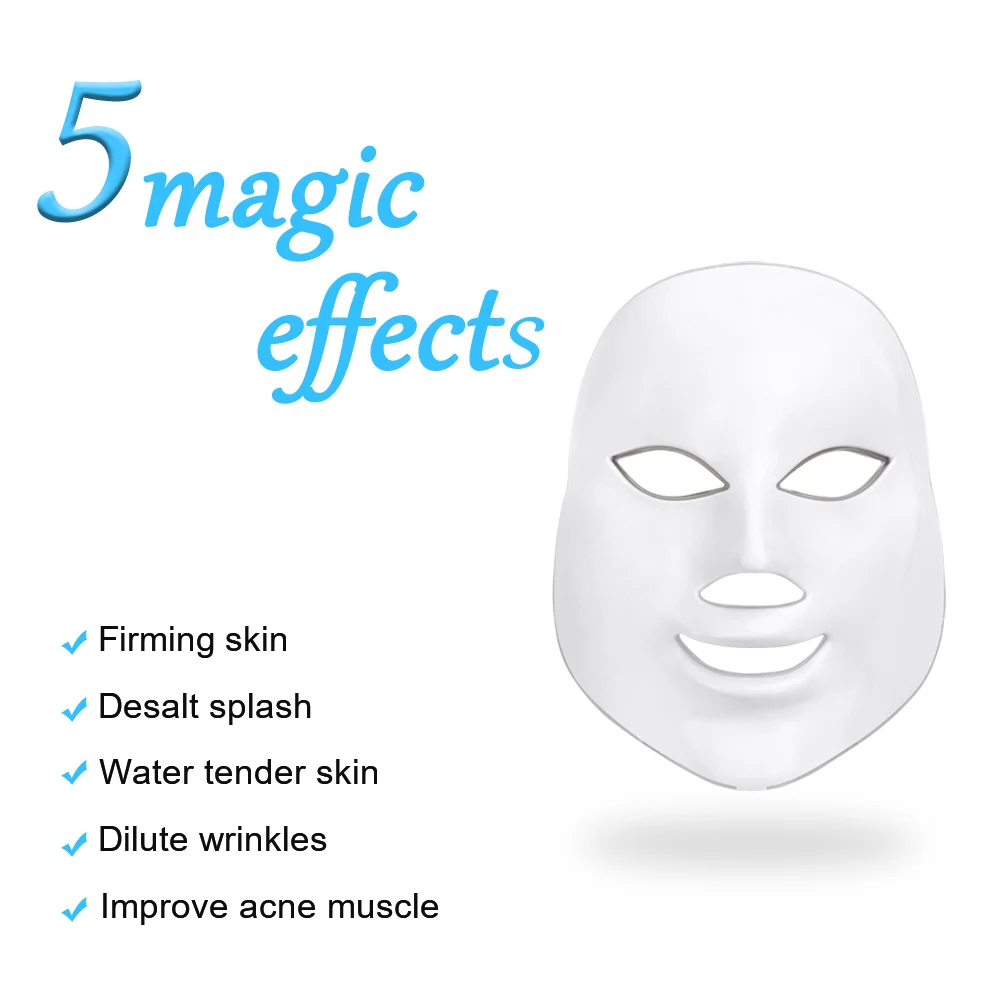 7 цветов Светодиодная терапевтическая маска светильник маска для лица терапия Фотон светодиодная маска для лица корейский уход за кожей светодиодная маска терапия красный светильник