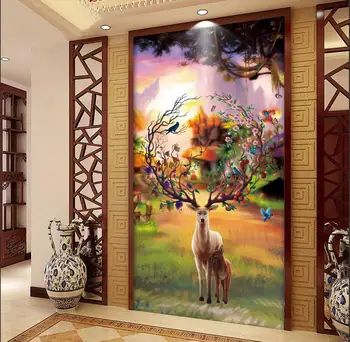 

[Self-Adhesive] 3D Deer WG650 Wall Paper mural Wall Print Decal Wall Murals Belly