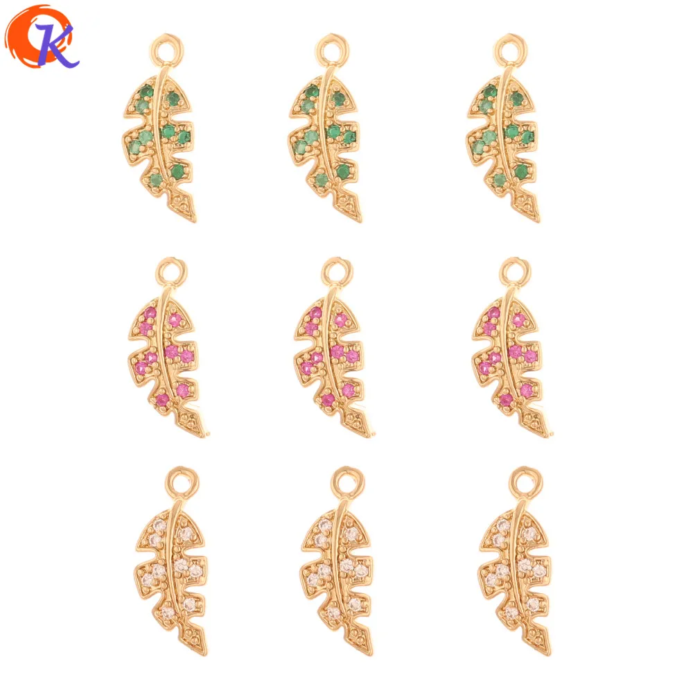 Cordial Design 50Pcs 7*17MM Jewelry Accessories/Earrings Connectors/Leaf Shape/DIY Making/Earring Findings/Hand Made/CZ Charms | Украшения
