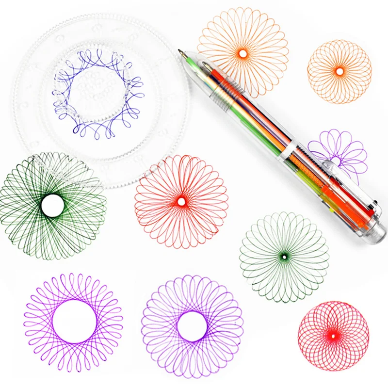 22x Spirograph Zeichnen Schablone Spirale  Musterung Lineal Bildung Spielzeug 