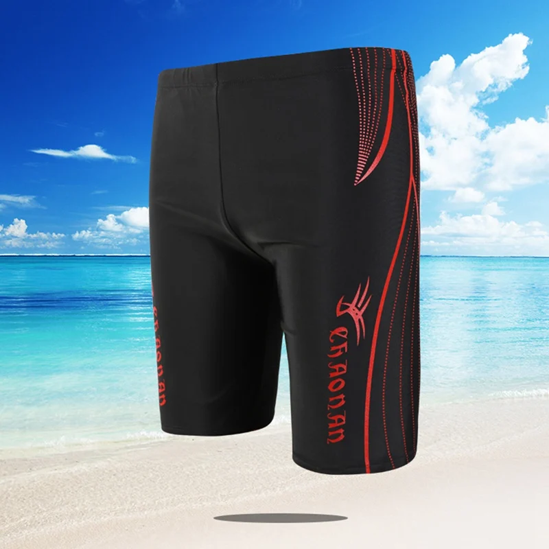 

Swimming Trunks Men Drawstring Breathable Nylon Male Spandex Fifth Pants Beach Wear Swimsuit Swimwear Plus Size 4XL 5XL