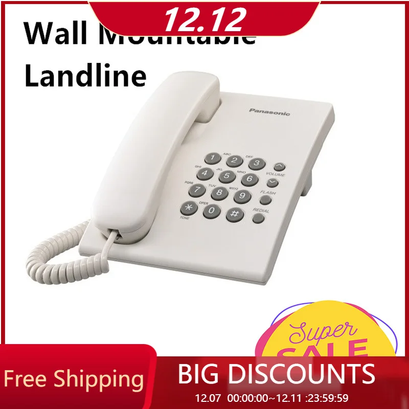

KX-TS500 Телеон Single Line Telephone Landline Corded Phone With PABX Wall Mountable Hotel Use Commerical ,Black/white