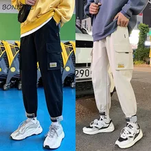 Мужские брюки-карго, свободные, 3XL, с высокой эластичной талией, подходят ко всему, Повседневная Уличная одежда, мужские брюки, шикарные, модные, хит, Ulzzang, повседневные, Harajuku