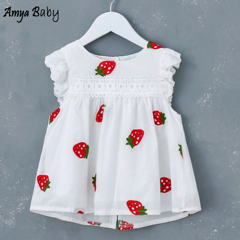 Детское летнее кружевное платье с рукавами-фонариками и вышивкой |