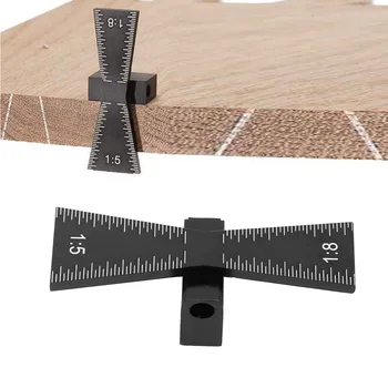 

Woodworking Dovetail Marker Aluminum Alloy Dovetail Marking Template 1:5 & 1:8 Wood Joint Gauge With Scale Dovetail Guide Tools