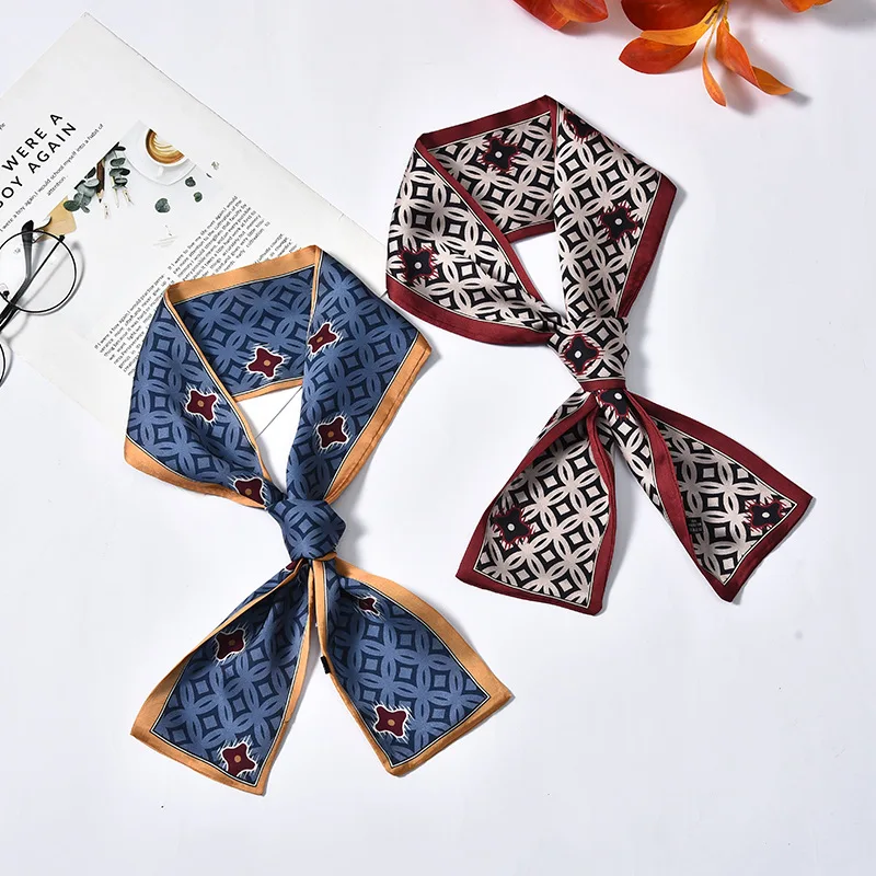 Роскошный шелковый шарф женский длинный хиджаб с принтом повязка для волос